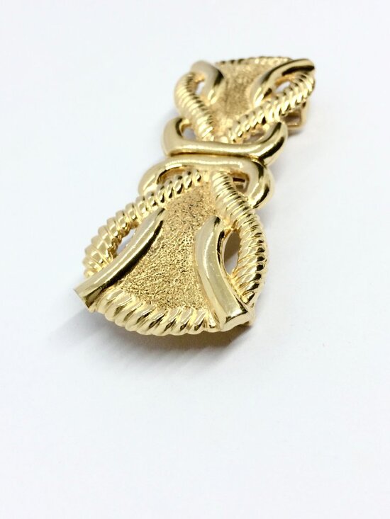 VINTAGE ACCESSOCRAFT NYC Gold Tone Belt Buckle Bow Rope Designer Runway main image 10